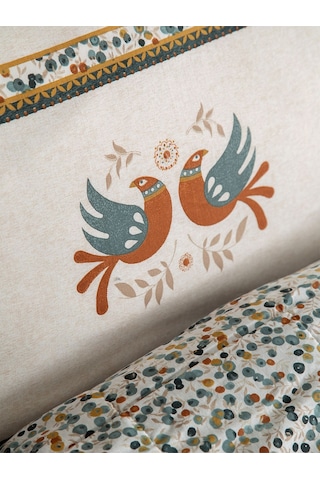 Bedline Wellsoft Kapitone Yatak Örtüsü Seti Çift Kişilik Wing Yeşil Yeşil