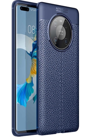 Huawei Mate 40 Pro Kılıf Zore Niss Deri Desenli Silikon Kılıf