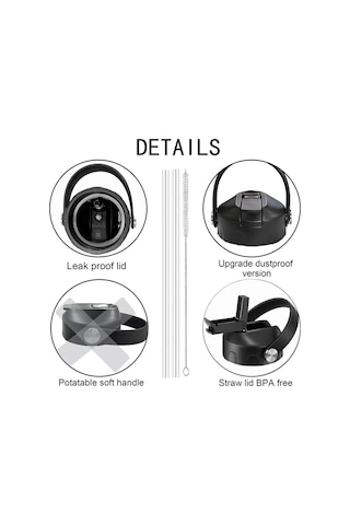 Yedek Kapaklar Toz Geçirmez Sızdırmaz Kapak Üst Geniş Ağız İçin Siyah