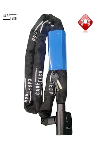 Caretech CT‑774 Zincir Kilidi 10mm Motosiklet/Bisiklet Çelik Alarmlı Kılıflı 1.8mt ART 4 Yıldız Sertifikası