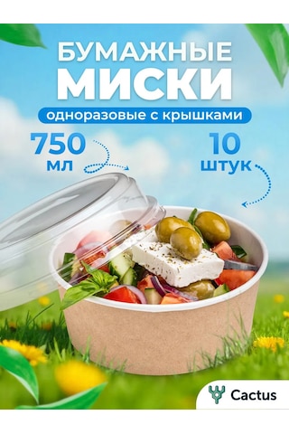 Cactus Kapaklı Derin Kağıt Tek Kullanımlık Tabaklar 10 Adet 317372832 100 adet