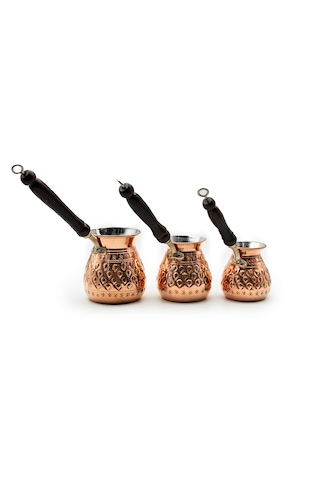 Bakır Zımbalı Cezve Seti