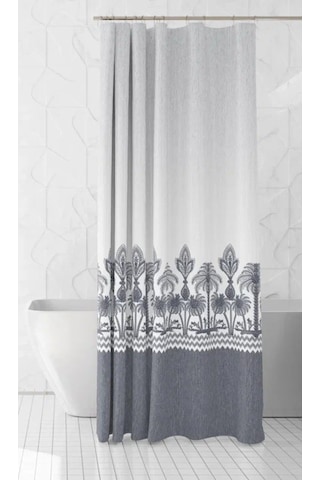 Banyo Perdesi 1x100x200 Tek Kanat Duş Perdesi Halka Duşakabin Perdesi 4238 Beyaz