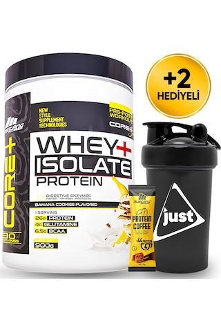 Mustang Nutrition Core+ Series Isolate Whey Protein Tozu 900 Gr 30 Servis Muzlu Kurabiye + Shaker + Protein Kahve Hediyeli Muz Aromalı