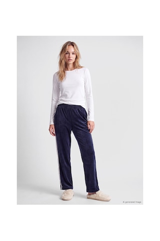 Lcw Dream Lacivert Yanları Şeritli Kadın Kadife Pijama Altı
