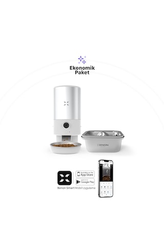 Xenon Smart Akıllı 5lt Kedi Mama Kabı Su Pınarı 2'li Pet Seti