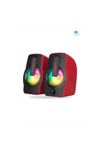 Hoparlör Seti 2.0 Usb Rgb Işıklı Kırmızı Multimedya 12w Bilgisaya
