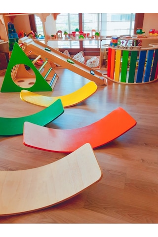 Woodnjoy Wood & Joy Doğal Ahşap Denge Tahtası Turuncu