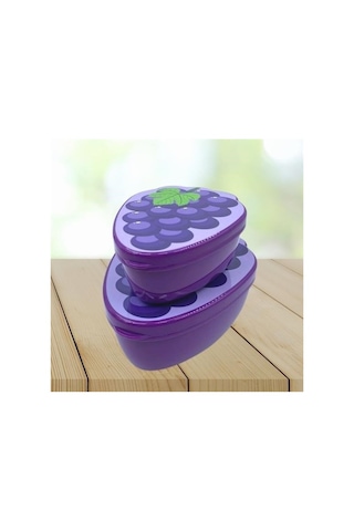 Buffer 2'li İç İçe Geçebilen Üzüm Model Saklama Ve Beslenme Kabı Seti 550 Ml + 250 Ml Çok Renkli