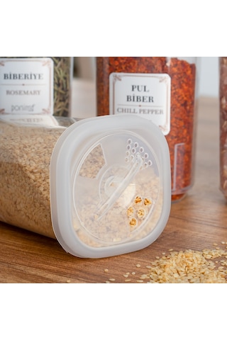 Porsima 1060 Döner Kapaklı Baharatlık Seti 12'li 350 CC Şeffaf