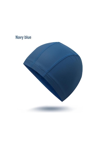 Uzun Saçlar İçin Kulak Korumalı Unisex Su Geçirmez Pu Yüzme Bonesi Lacivert