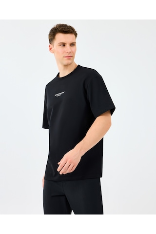 Skechers M Graphic Tee Reflect Logo Oversize T-shirt Erkek Siyah Tshirt S231094-3817 Siyah