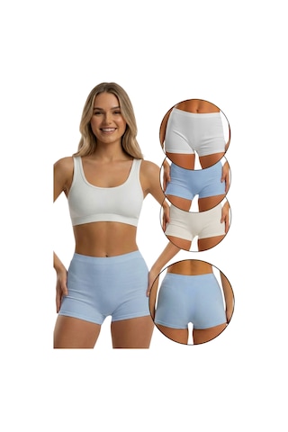 Sensu Kadın Üçlü Fitilli Modal Şort Model-2 Model-2