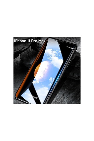 Wk Apple Uyumlu iPhone 11 Pro Max 6.7 Kingkong Curved Tempered Cam Ekran Koruyucu- 5775 - Hs08375699-6443 Siyah Siyah