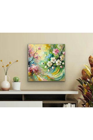 Buradabulabilirsin İlkbahar Mevsimi Kanvas Tablo 60x60cm Bbz Çok Renkli