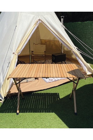 Campout Katlanır Ahşap Kamp Masası Ahşap