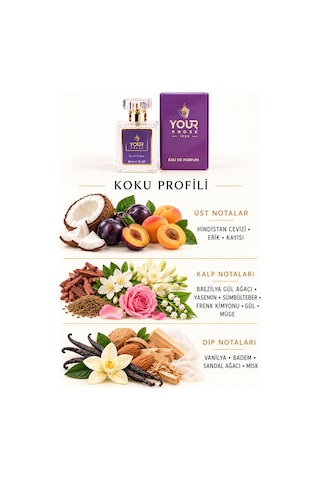 Your Prose K104 Badem, Vanilya Ve Sandal Ağacı Notalı Tatlı Sıcak Kadın Parfümü Edp 50 Ml - 8690352000012yp104 Oryantal