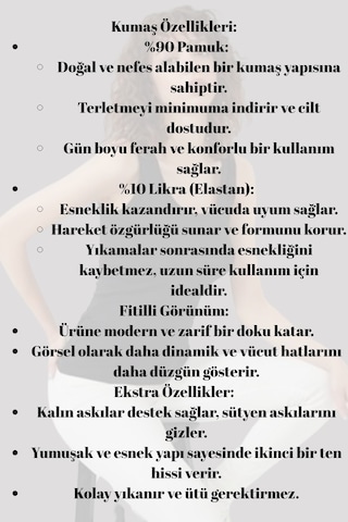 Mrmpro Kadın Lacivert Fitilli Görünümlü Kalın Askılı Basic Atlet Body %95 Pamuk Siyah