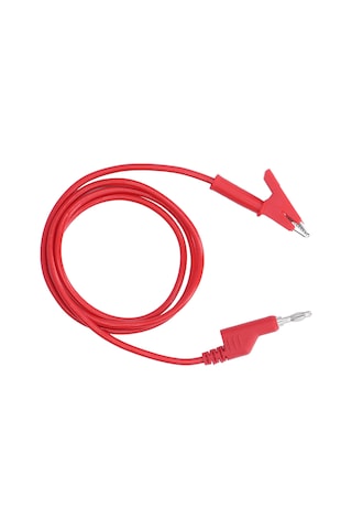 Ximistore9 J.70035-1 4mm Kırmızı Elektrik Test Kablosu: Mumuş Halka Tak Ve Timsaş Timsah Klipsli Esnek Kablo, 20a 3000v, Araç Akü Ve Projeler İçin