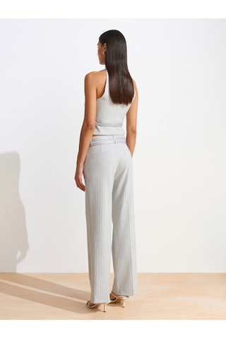 Dilvin 72129 Çift Kemerli Pantolon-gri Gri