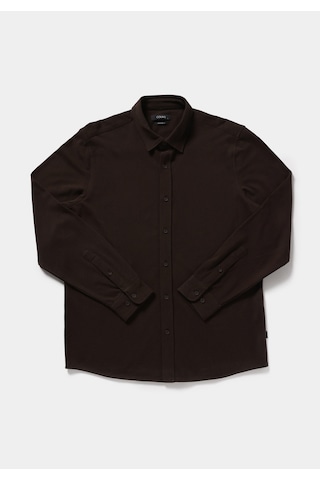 Colin's Colins Regular Fit Shirt Neck Düz Erkek Kahverengi Uzun Kol Gömlek Cl1082019 Q1.v1 Brw