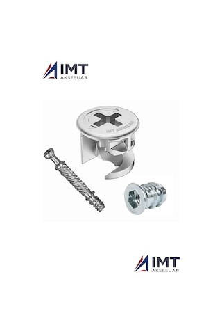 Tr İmt Aksesuar Zamak Metal Dübelli Minifix Gövde Mil Ve Dübel Seti - Mobilya Ve Dolap Bağlantı Elemanı 30 Takı Diğer