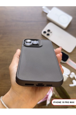 Apple iPhone 15 Pro Max Uyumlu Kamera Korumalı Darbeye Dayanıklı Renk Atmayan Keep Silikon Kılıf Siyah