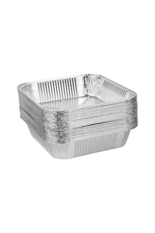 10/30 Adet Tek Kullanımlık Alüminyum Folyo Su Yağ Geçirmez Kare Pişirme Folyo Kutusu Yüksek Sıcaklık Dayanımı Fırın Tepsisi 10 Diğer