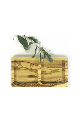 Zethome Zeytin Ağacı Ahşap Oyma Çerezlik İkili