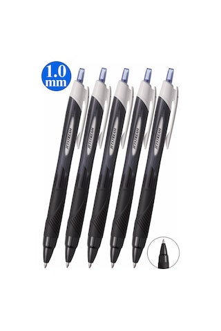 Mavi Jel Uçlu Pilot Kalem 5 Adet Uniball Jetstream Sxn-150s 1.0 Mm Basmalı Pilot Kalem Roller Uçlu Likit Mürekkepli