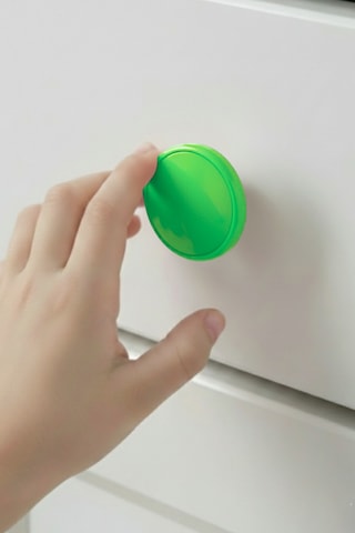 Yeşil Çocuk Odası Mobilya Kulbu - 55 MM - Abs Plastik Tekli Düğme Dolap ve Çekmece Kulpu Yeşil