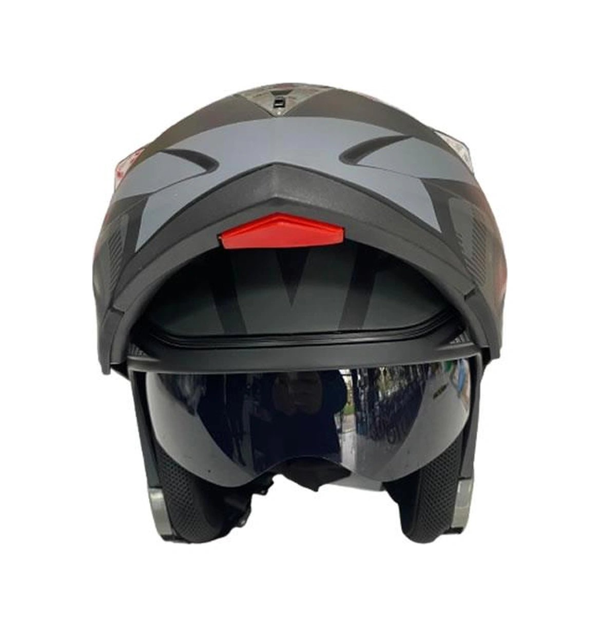 Jk20 Çene Açılır Güneş Vizörlü Motosiklet Kaskı Gri