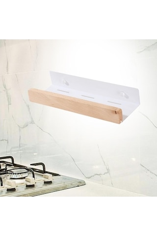 Pazly Yerden Tasarruf Suntek Sağlayan Rafı Monte Magideal Duvara Baharat 30cmx10cm Du Beyaz