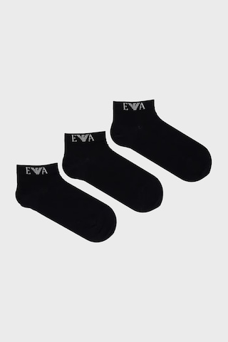 Emporio Armani Logolu 3 Pack Çorap Erkek Çorap Em000554 Af26377 Uc001 Siyah