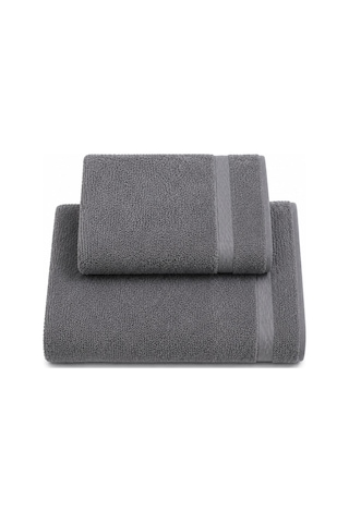 2 Parça Asker Banyo Havlu Seti 70x140 + 50x90 Cm Atlas Antrasit