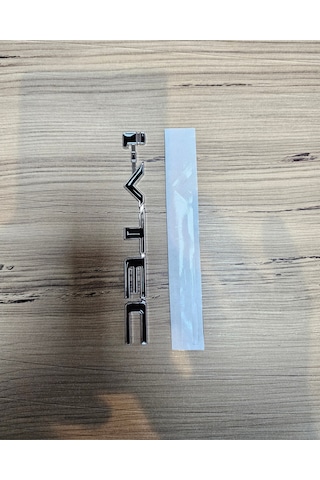 İ-vtec İthal Metal Bagaj Yazısı Krom Zemin Siyah Yazı 13cm-1,5cm Krom Siyah Etiket