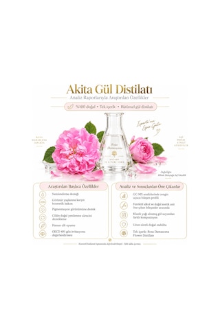 Akita Doğal Yağı Alınmamış Gül Suyu 3 x 250 ML