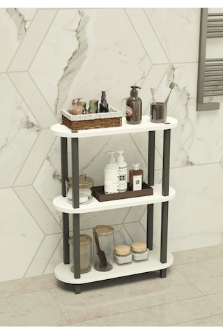 Soft 3 Katlı Banyo Düzenleyici Çok Raflı Banyo Organizeri Çok Amaçlı Banyo Düzenleyici - Beyaz Beyaz