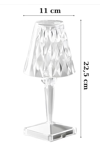 Akrilik Kristal Led Şarjlı Masa Üstü Lamba Kumandalı Rgb