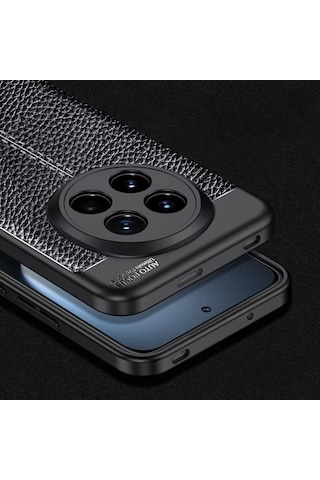 Honor X60 Pro Uyumlu Silikon Kılıf Deri Desenli Darbe Emici Autofocus Tam Koruma Kapak