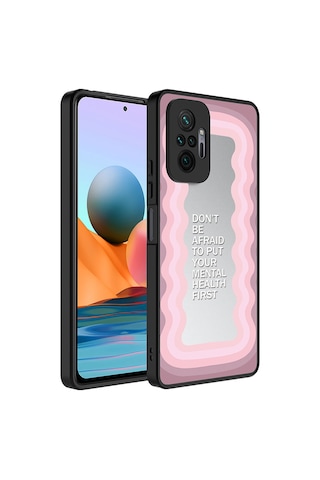 Goocamp Redmi Note 10 Pro Kılıf Aynalı Desenli Kamera Korumalı Parlak Mirror Kapak - Pati