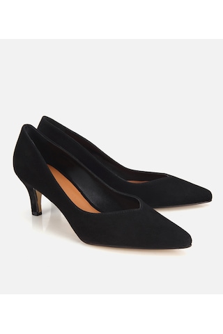 Hotiç Kadın Süet Deri Siyah Kısa Topuklu Stiletto 01ayh321890a100 01ayh321890a100 Siyah