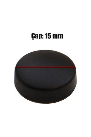 Badem10 10 Adet Dekoratif Vida Kapağı Kapatıcı 15 Mm Mat Siyah Vida Tapası Tıpası
