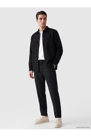 Lcw Eco Siyah Regular Fit Erkek Gömlek Ceket