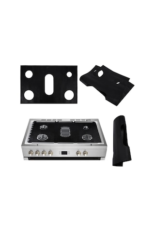 Sones Gazlı Ocak 5 Delikli Yağ Geçirmez Ped Teflon Koruyucu Kapak Kir Önleyici Ped, Boyut: 0.3mm