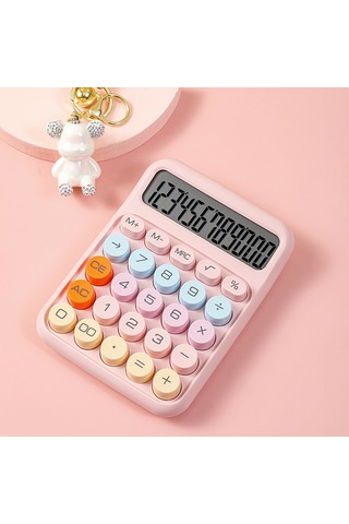 Aubyhe Ofis Ve Öğrenci Hesap Makinesi, Mekanik Klavye, Yuvarlak Büyük Tuşlar, 12 Basamaklı Ekran, Sakura Pembe 1 Aaa Pil Gereklidir, Pil Dahil Değil Pembe