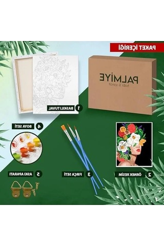 Sayılarla Boyama Tuval Seti Fırça Ve Boya Dahil Çıtalı 40x50 Cm