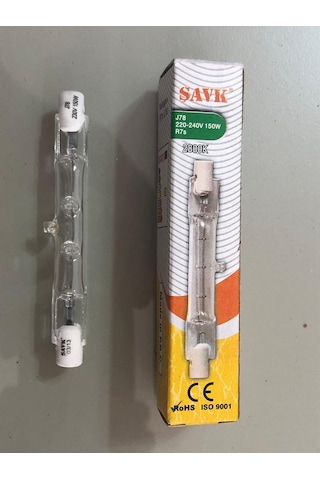 3 Adet Şavk 78mm 220v 150w 1600lümen R7s Çubuk Halojen Lamba