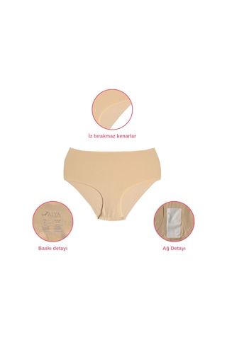 Alya Underwear Kadın Dikişsiz Külot Lazer Kesim Yüksek Bel İz Yapmayan Büyük Beden Hayalet Külot İzbırakmaz 6'lı Paket Kahve - Kiremit - Bej