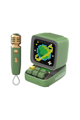 Divoom Ditoo-Mic Karaoke Mikrofonlu Piksel LED Ekranlı Uygulama Kontrollü Akıllı Bluetooth Hoparlör